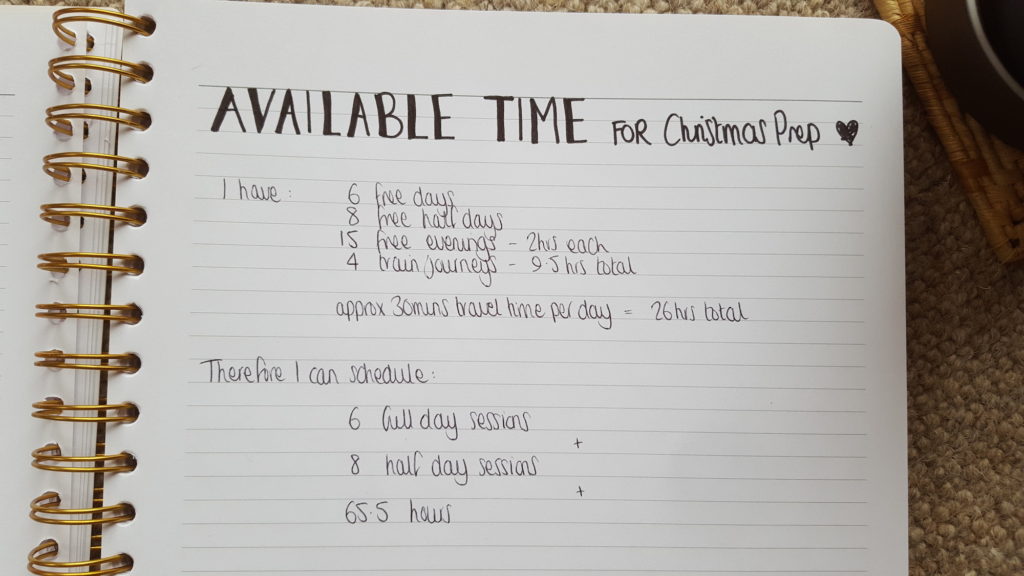 Handmade Christmas Planning and Scheduling
