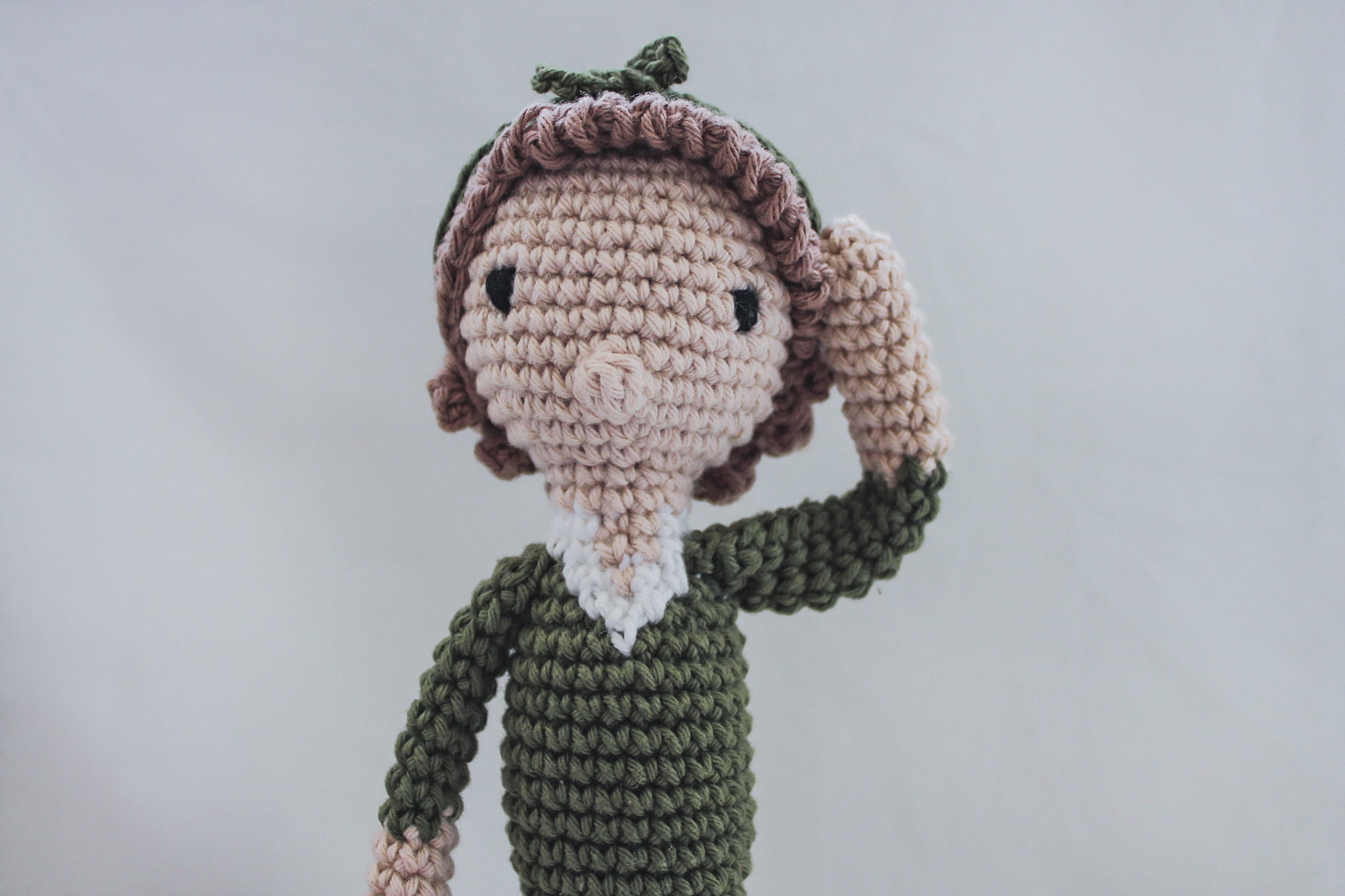 knitted army doll